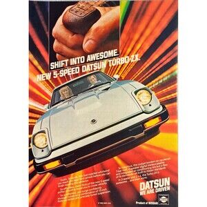 Datsun Turbo ZX "Shift into Awesome" Vintage Print Ad 1983
